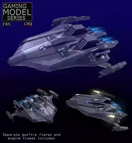 Bomber LP Low-poly 3D model