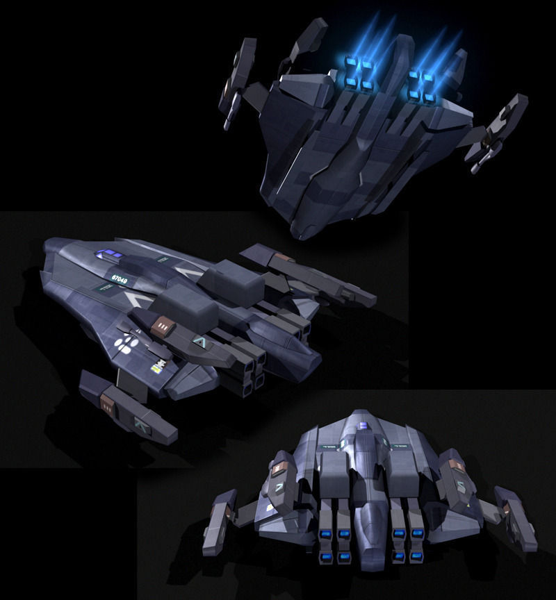 Bomber LP Low-poly 3D model_2