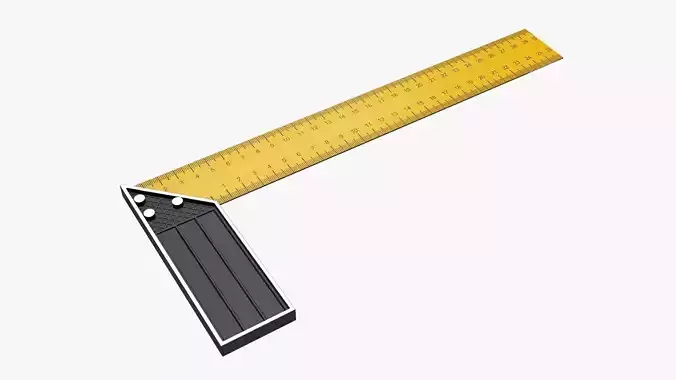 Carpenter ruler L-shape 3D model