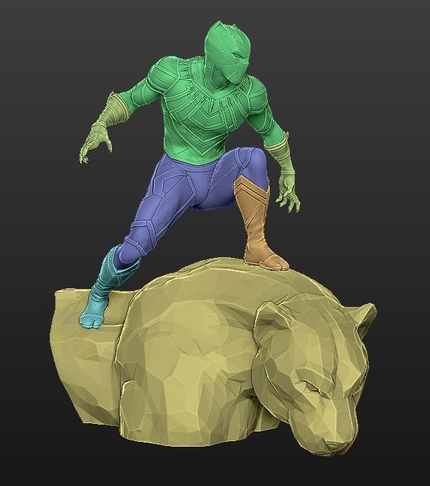 Black Panther Statue 3D Print Ready 3D print model_5