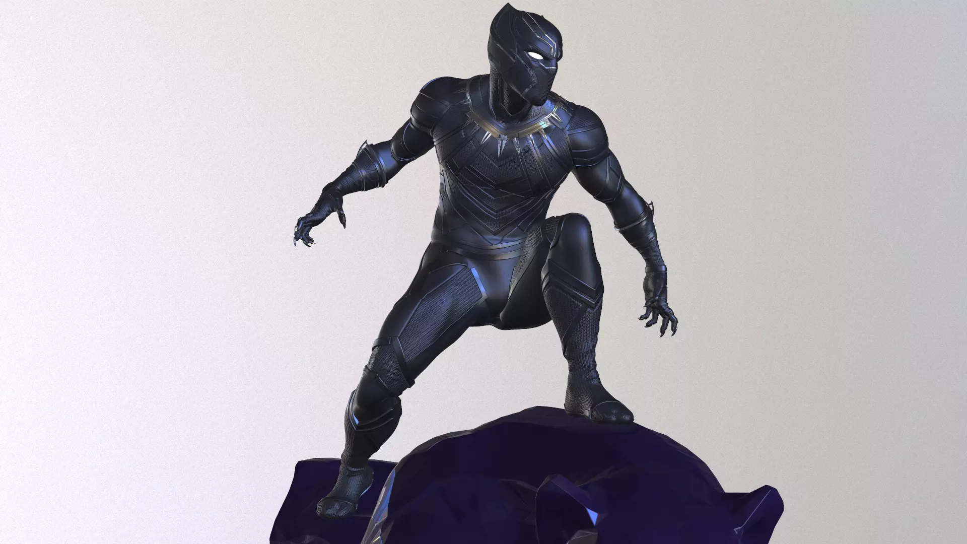 Black Panther Statue 3D Print Ready 3D print model_0