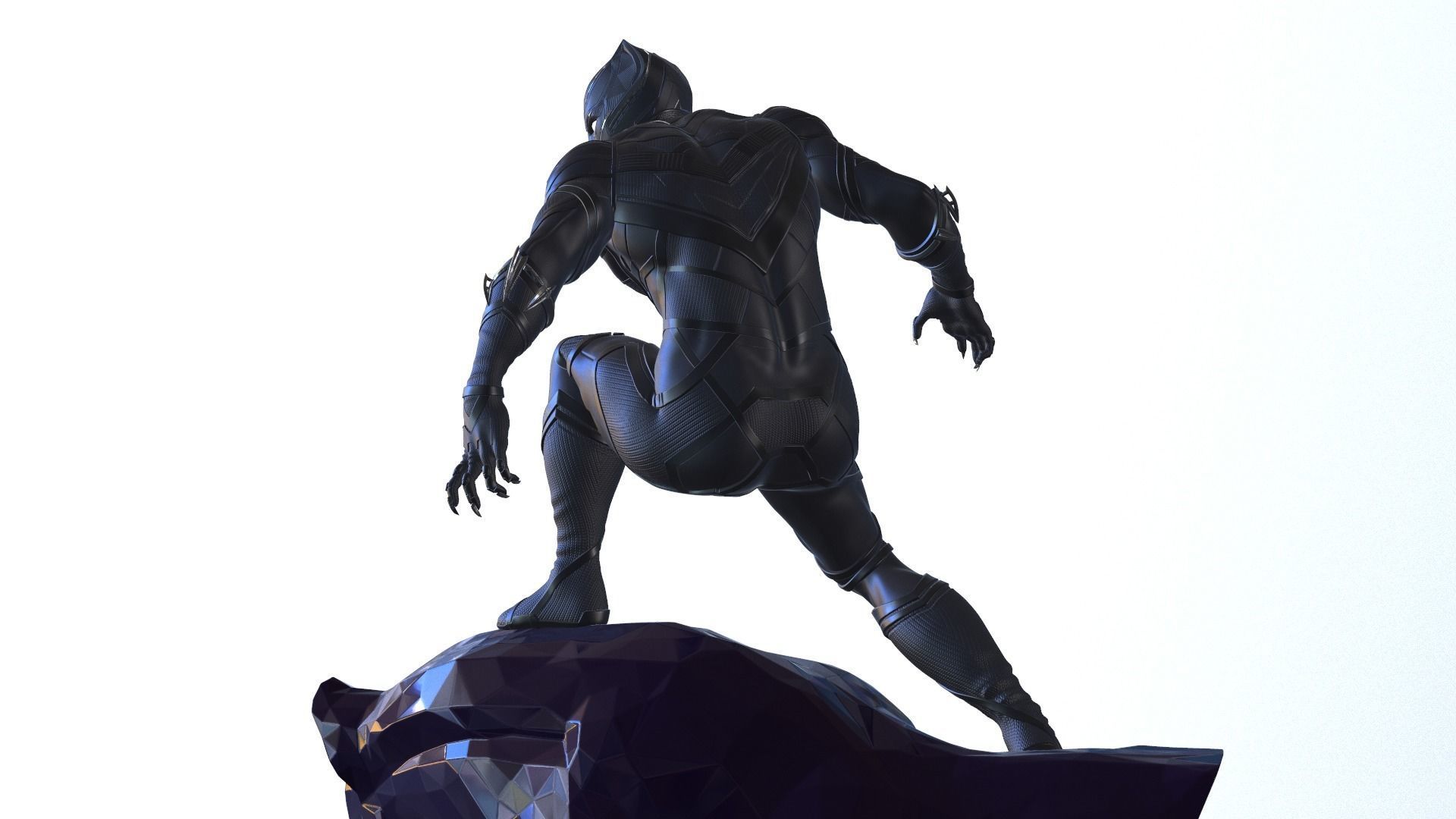 Black Panther Statue 3D Print Ready 3D print model_1