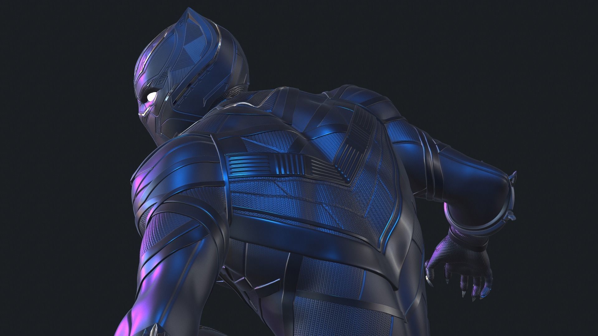 Black Panther Statue 3D Print Ready 3D print model_4
