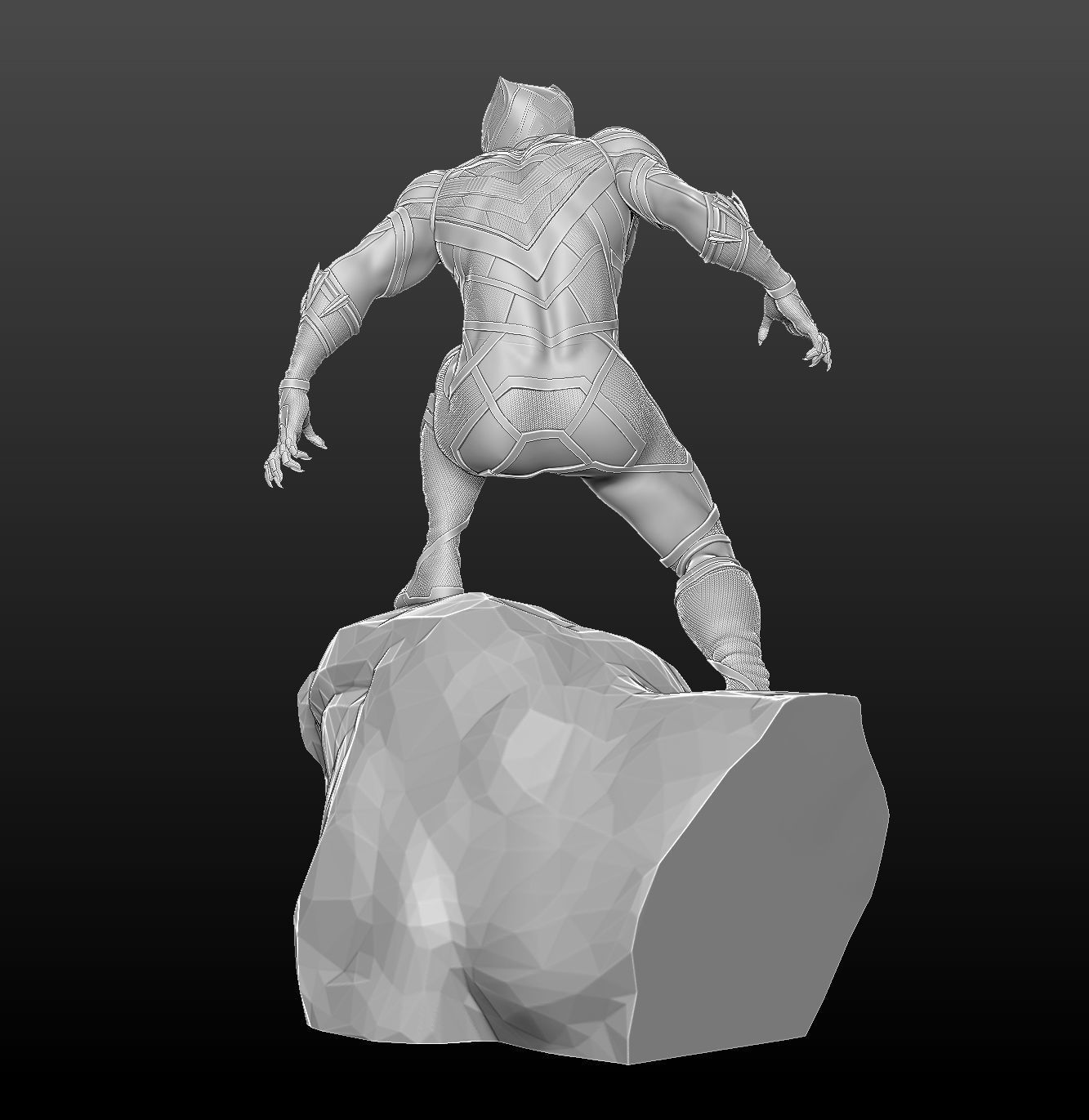 Black Panther Statue 3D Print Ready 3D print model_8