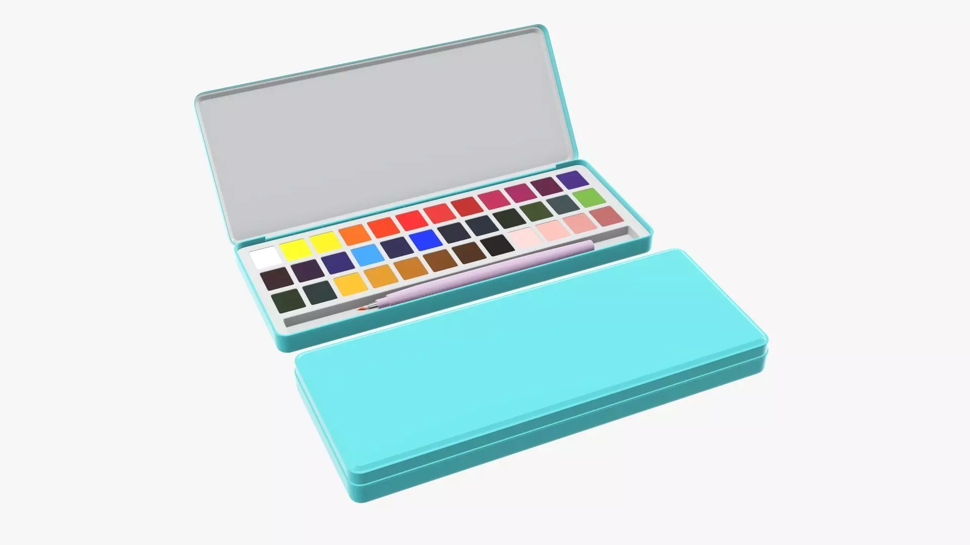 Paint set watercolor 3D model