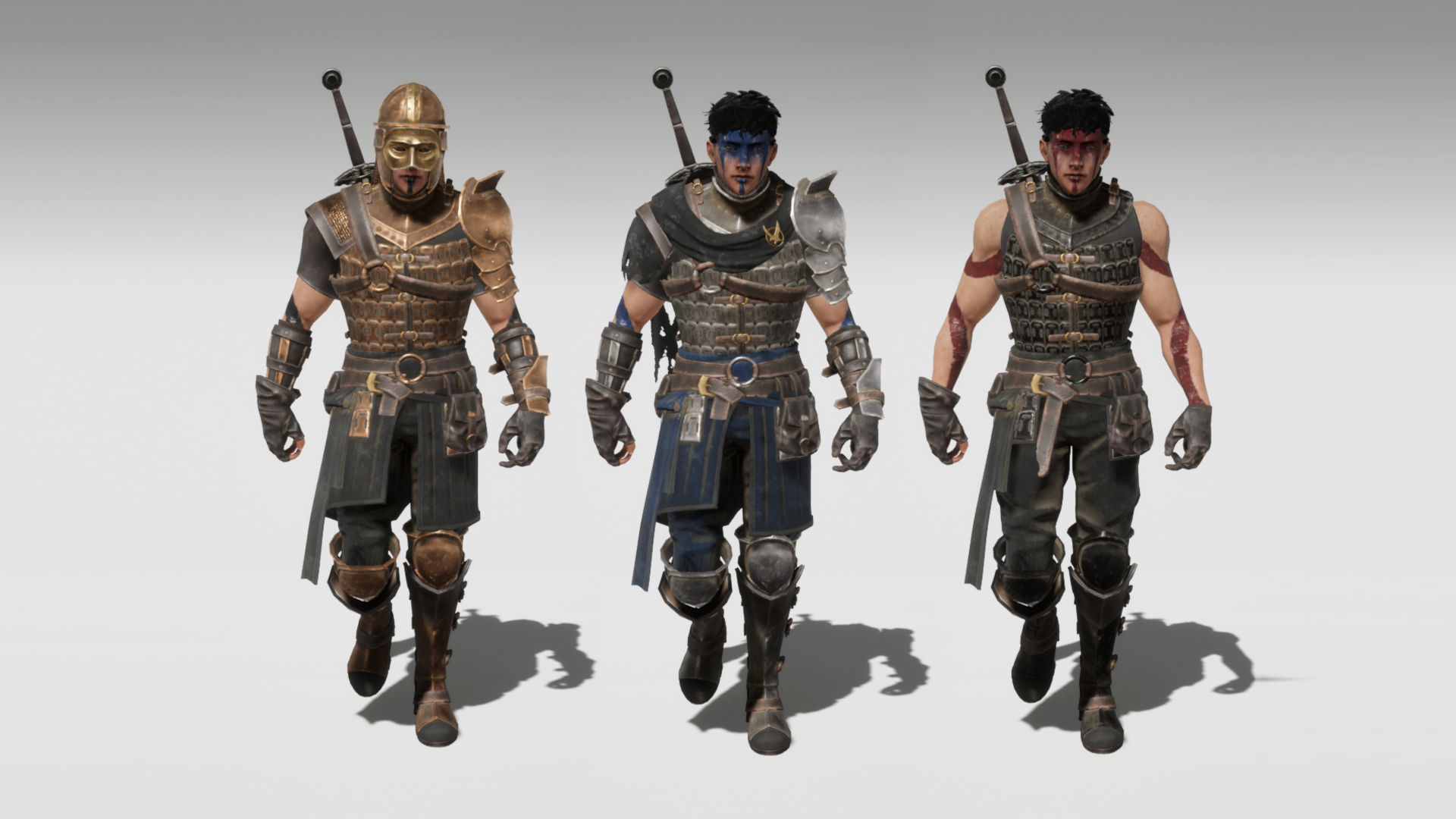 Hero Mercenary Warrior Character Low-poly 3D model_6