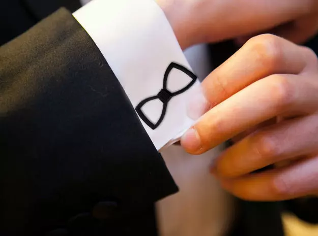 Bow Cufflinks 3D print model_0