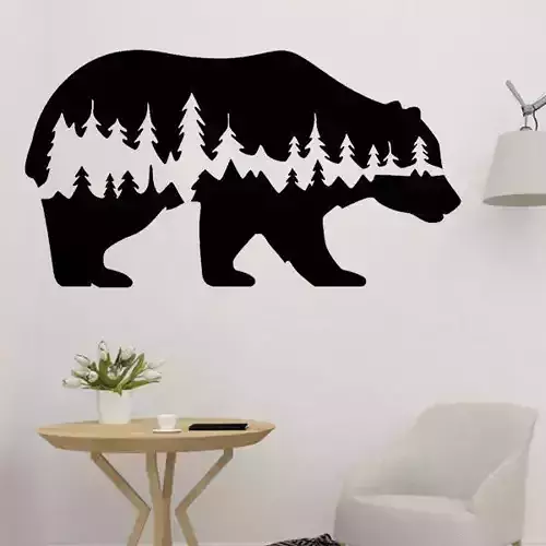 Tree In Bear 2D Wall Art  3D print model