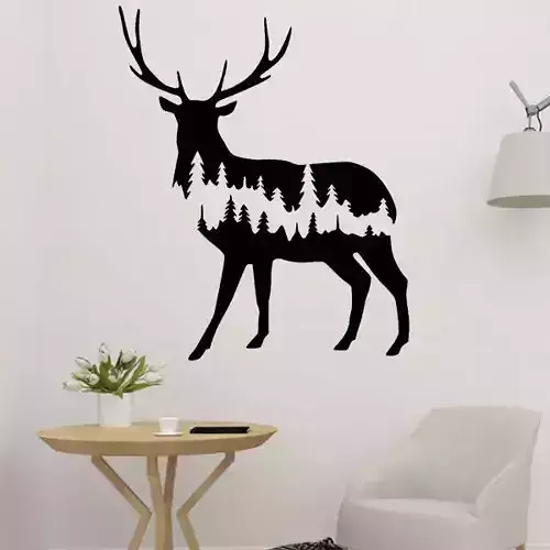 Tree In Deer 2D Wall Art