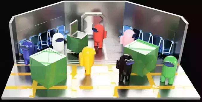 Among Us Starting Room Diorama 3D print model Among Us Starting Room Diorama 3D print model