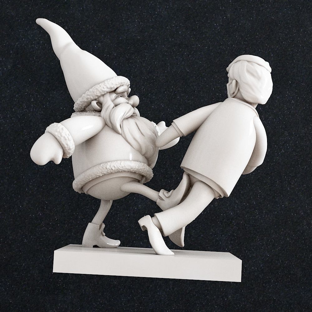 Santa Claus Tramp Christmas 3D print model_1