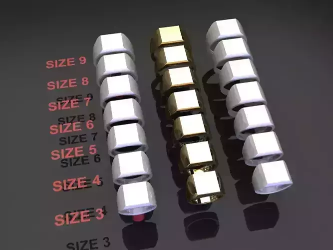 SQUARE SIGNET RING MIX SIZE