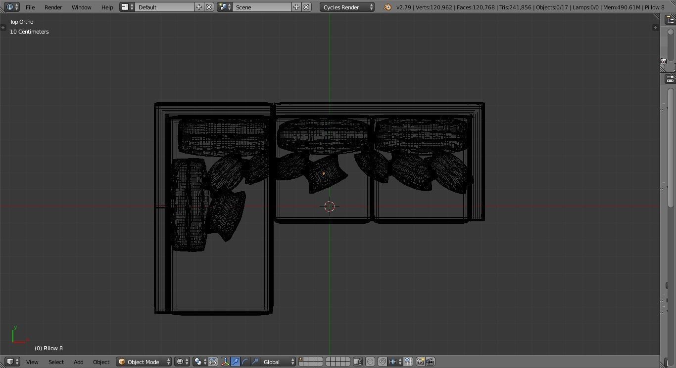 L Shape White 3D model_7