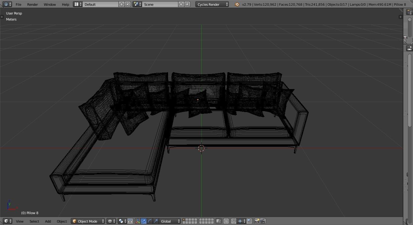 L Shape White 3D model_8