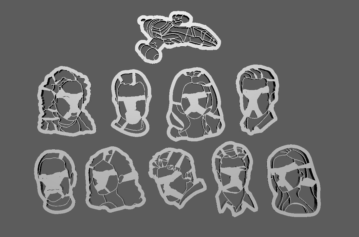 Firefly Serenity Crew and Ship 3D Printer Cookie Cutters 3D print model_2