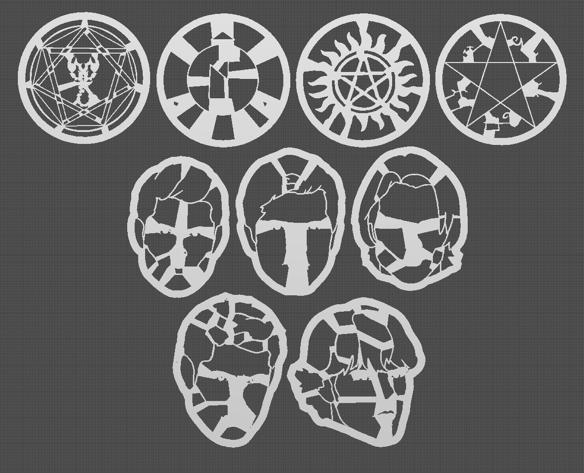 3D Printer Supernatural Cookie Cutter Set 3D print model_2