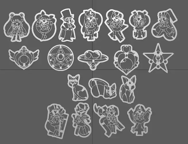 Sailor Moon 3D Printer Cookie Cutters 3D print model