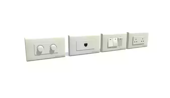 Realistic Low-poly Plug Socket Low-poly 3D model