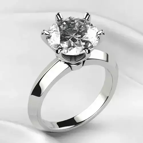 Tiffanys Style 10mm Big Diamond Wedding Heavy Ring 3D print model