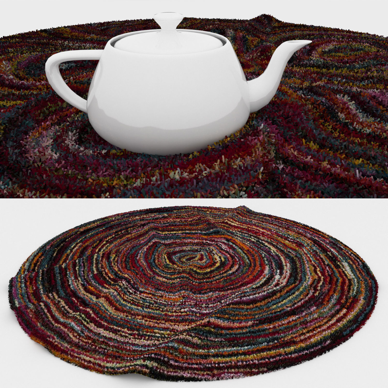 Round Rug Set 12 3D model_2