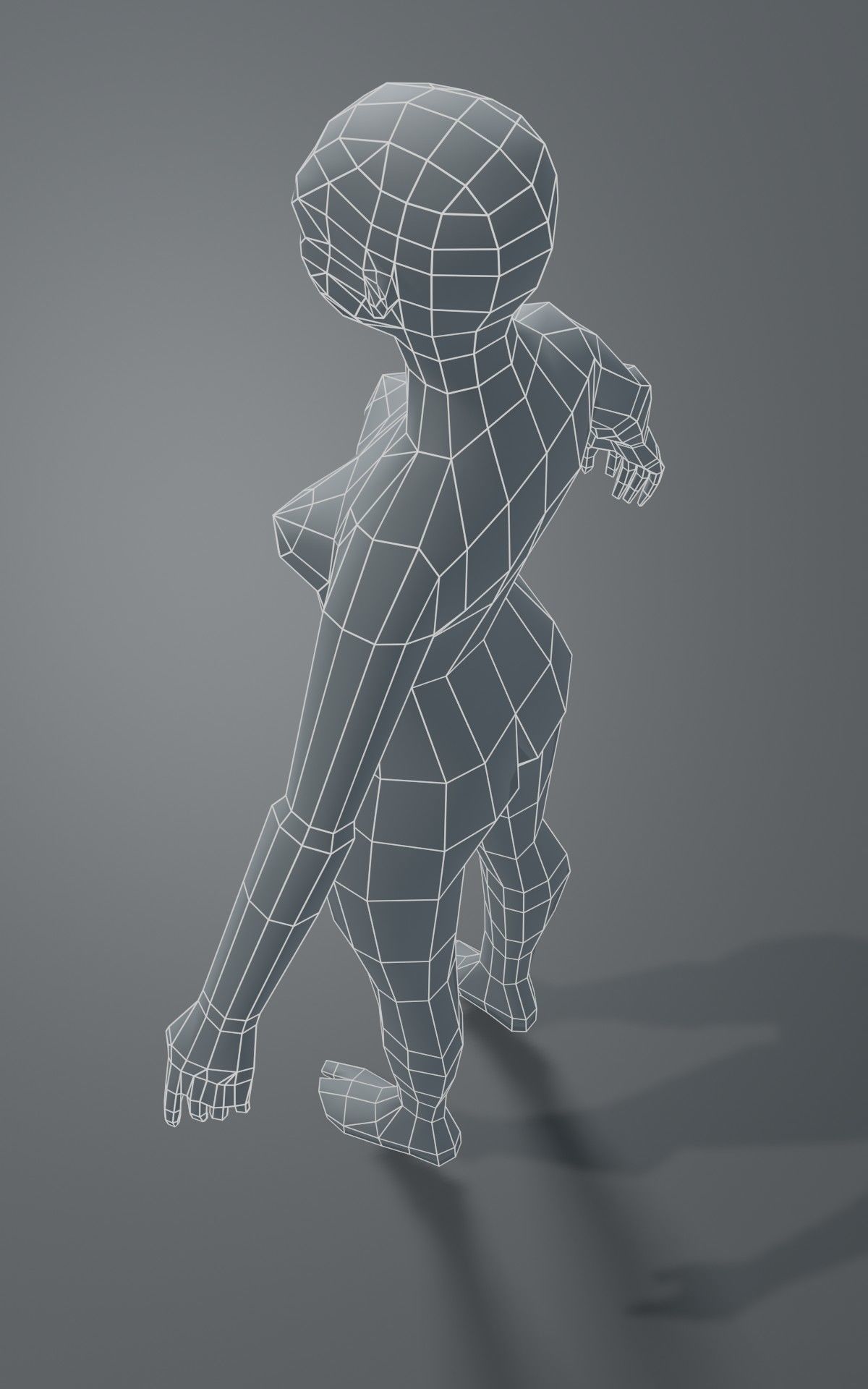 Human Body Base Mesh 1000 Polygons 10 Models Collection _23