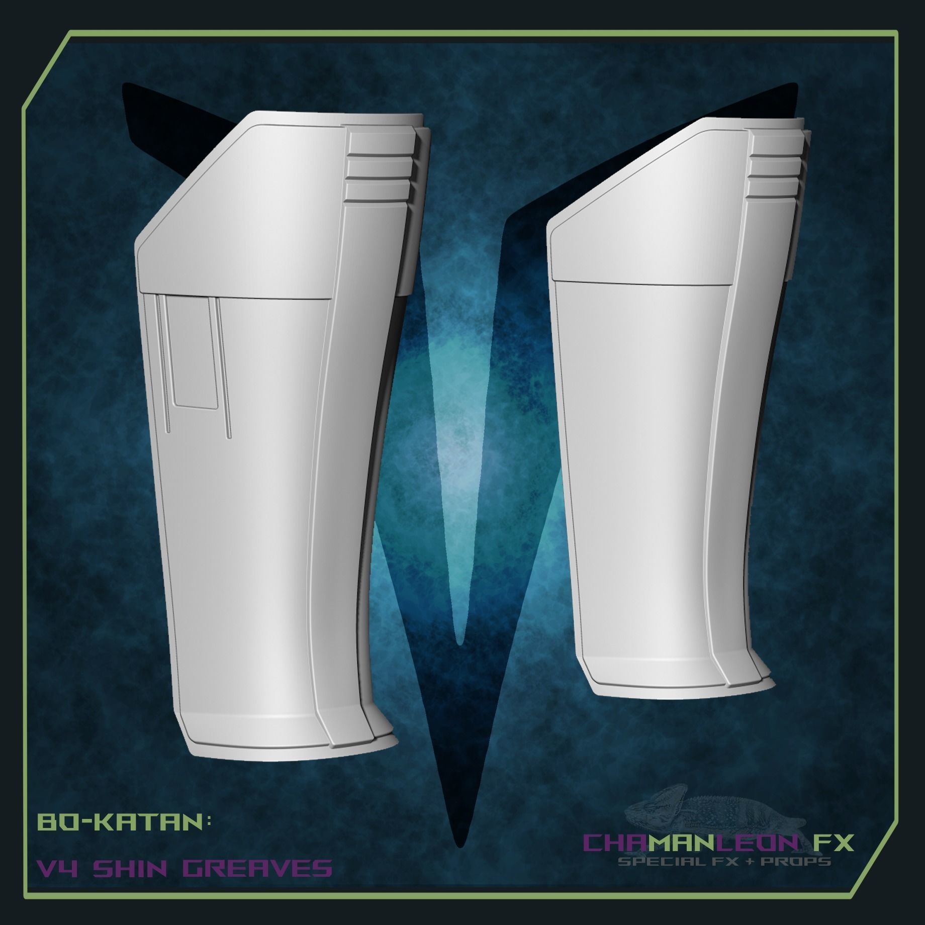 Bo Katan Mandalorian 3d Print Cosplay Shin Greaves 3D print model_3