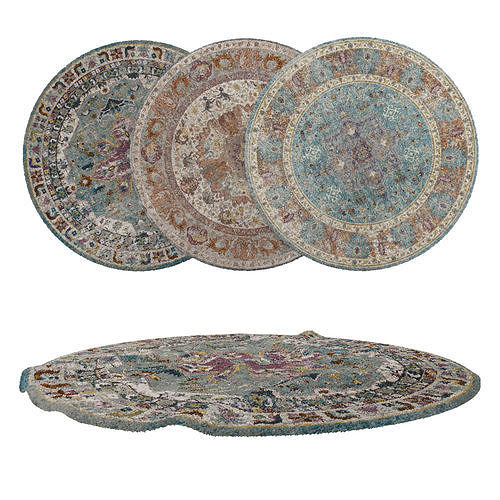 Round Rug Set 16 3D model