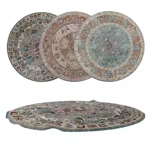 Round Rug Set 16 3D model
