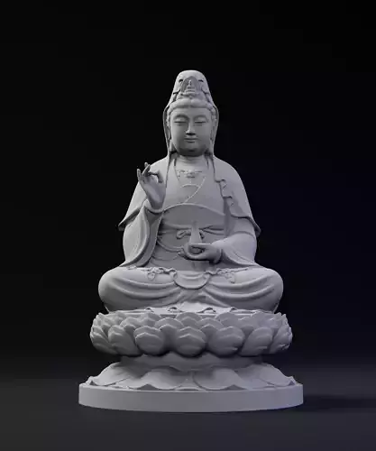 Guanyin - Bodhisattva - sitting on lotus base