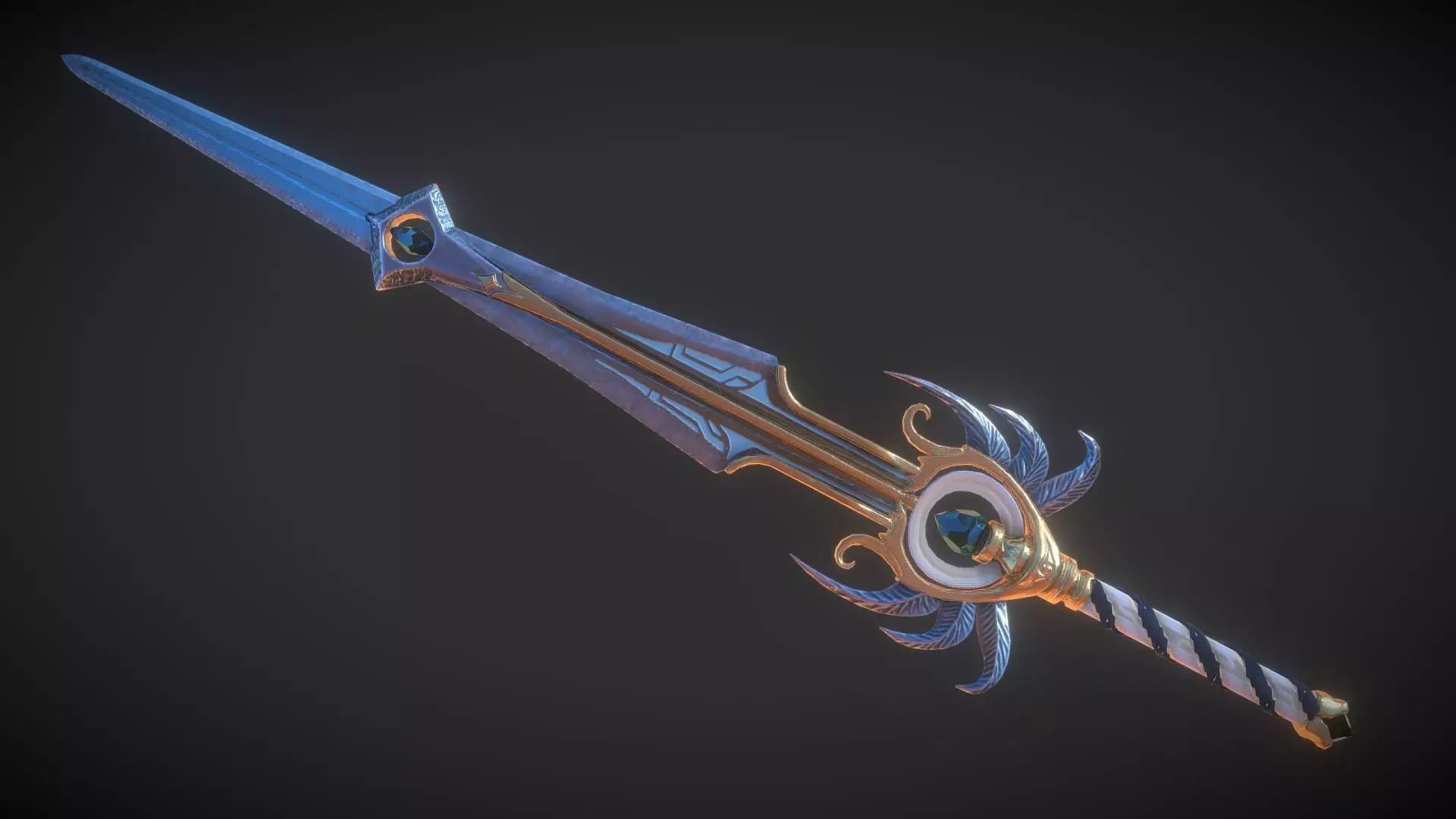 Holy Longsword Low-poly 3D model