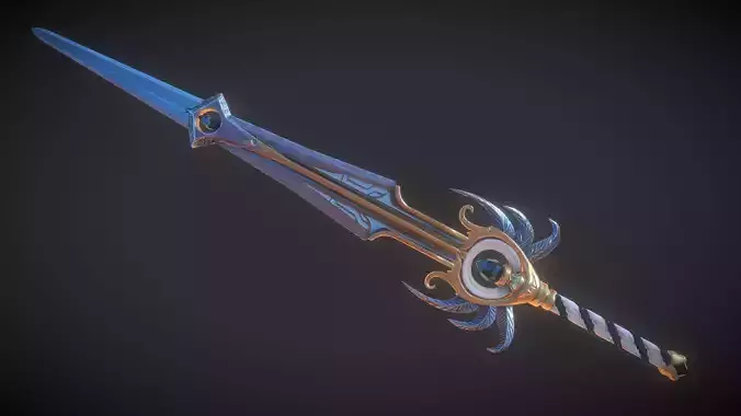 Holy Longsword Low-poly 3D model