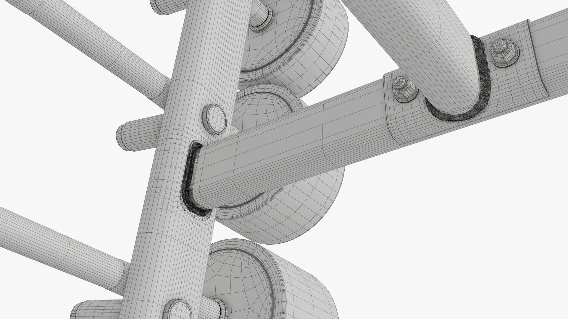 Barbell rubber set on rack 3D model_17