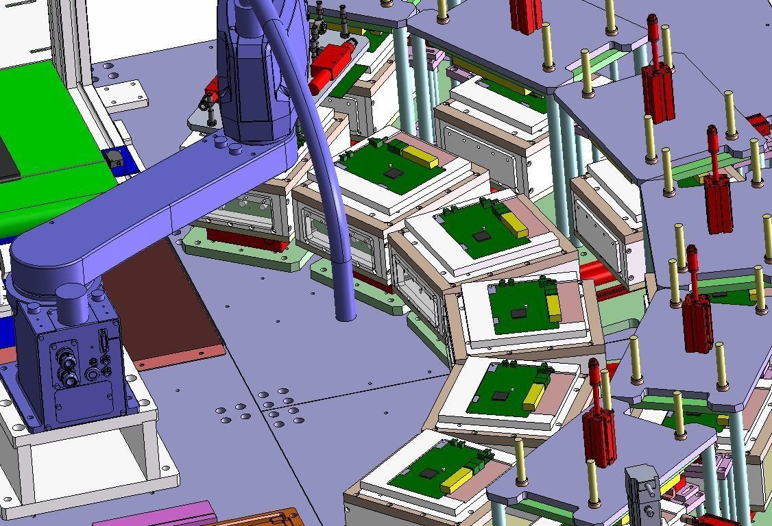 Automatic test production line 3D model_5