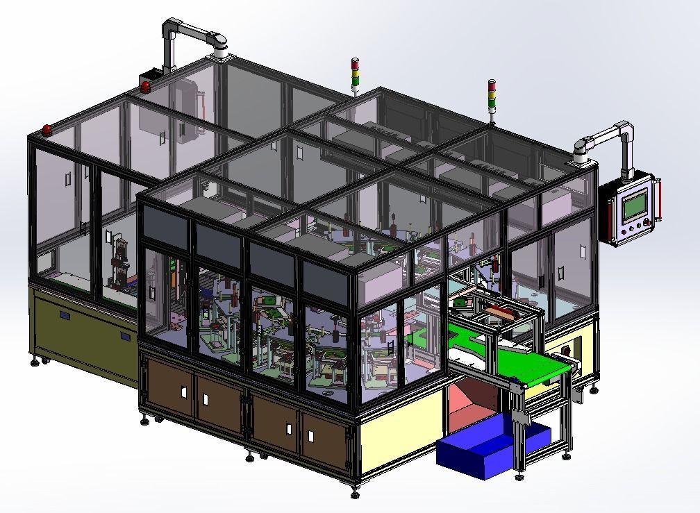 Automatic test production line 3D model_1