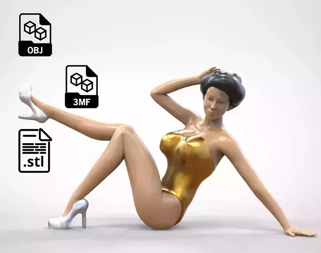 N1 pin up girl attractive woman miniature 3D print model