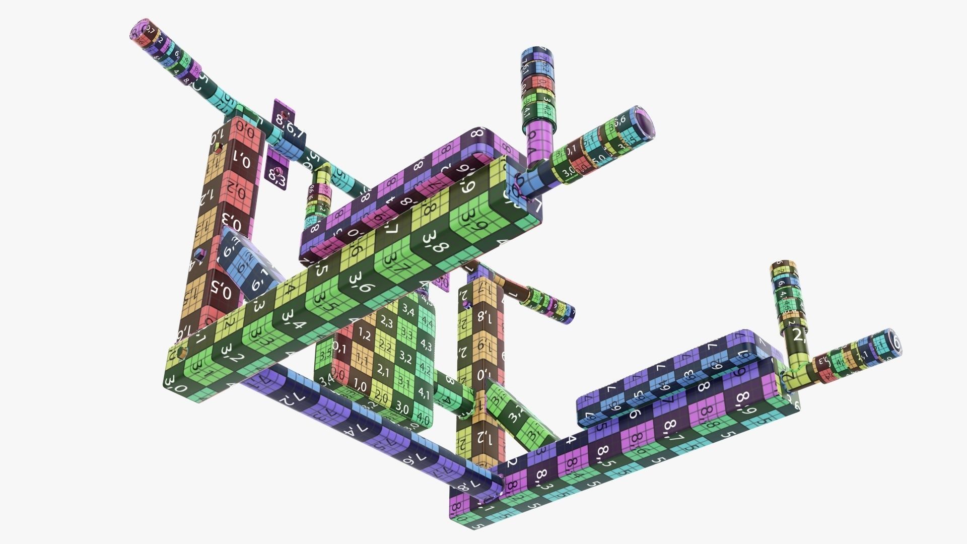 Pull-up bar universal 3D model_22