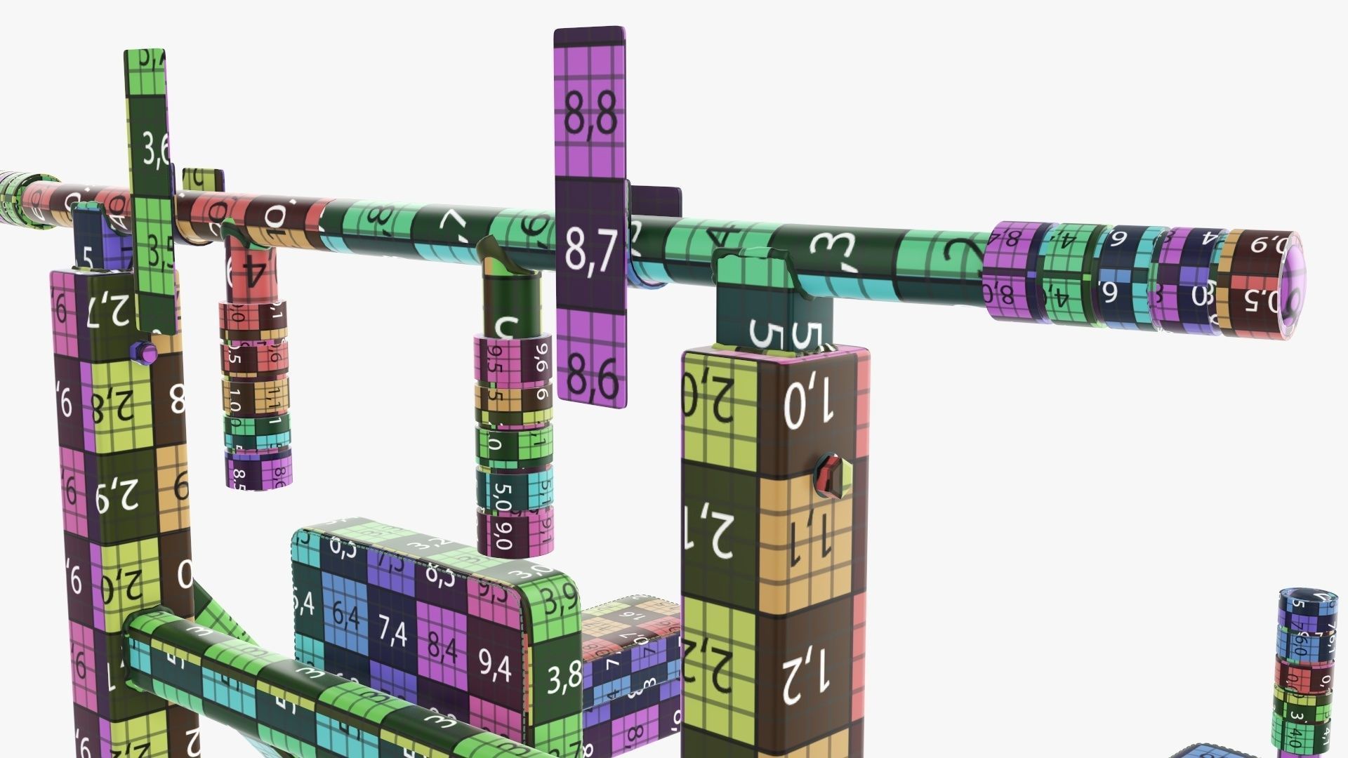 Pull-up bar universal 3D model_18