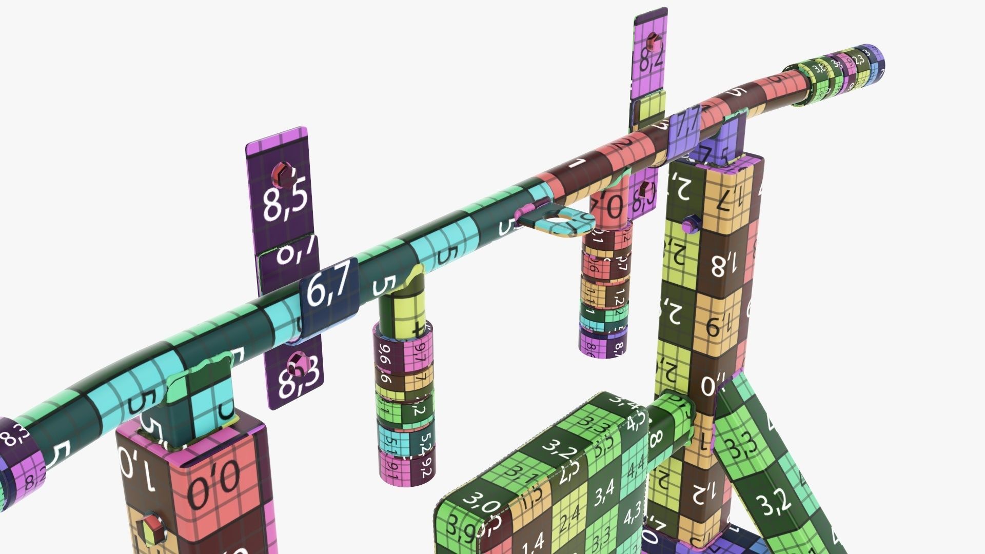 Pull-up bar universal 3D model_19