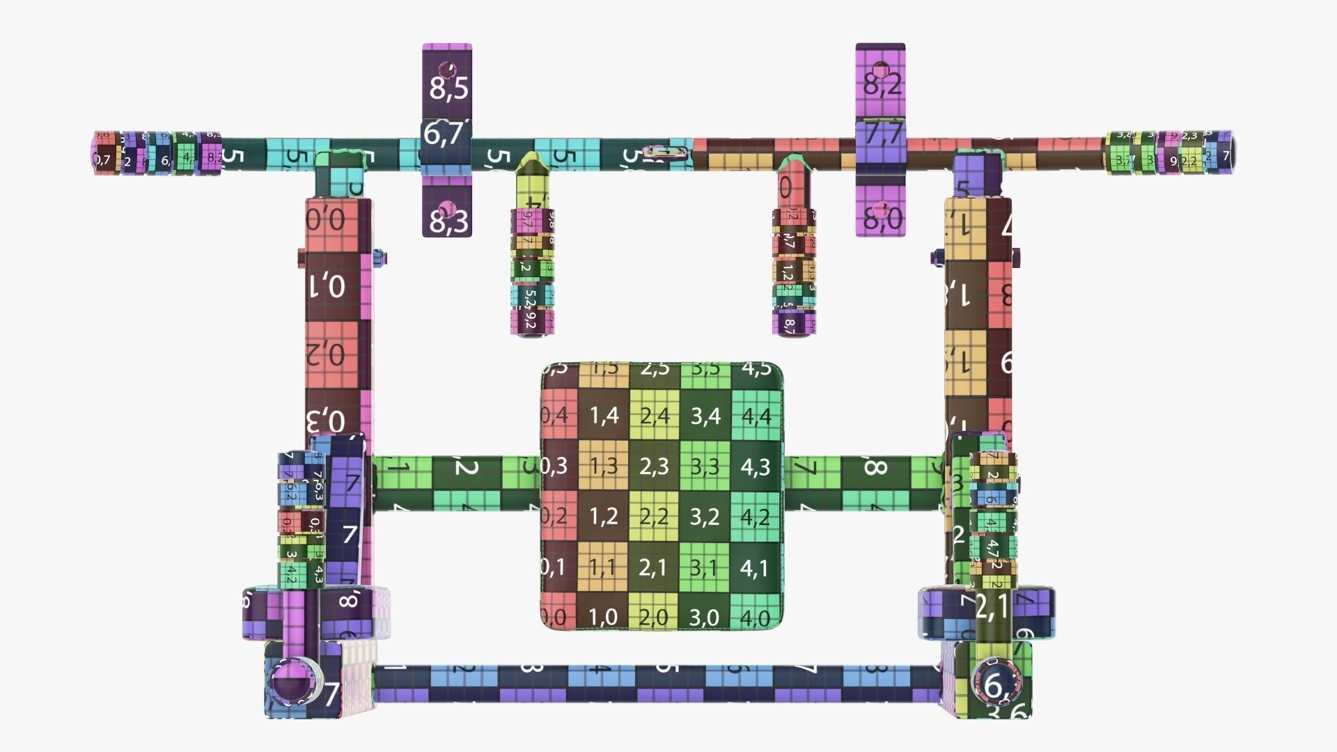 Pull-up bar universal 3D model_23