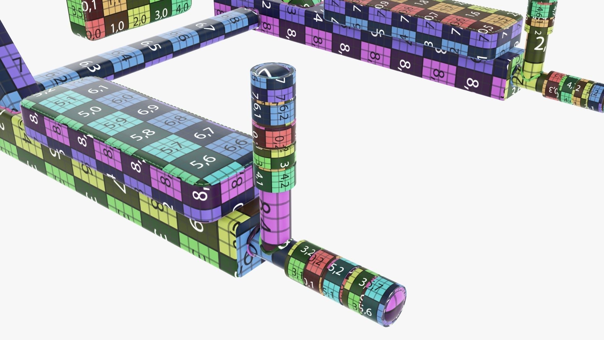 Pull-up bar universal 3D model_21