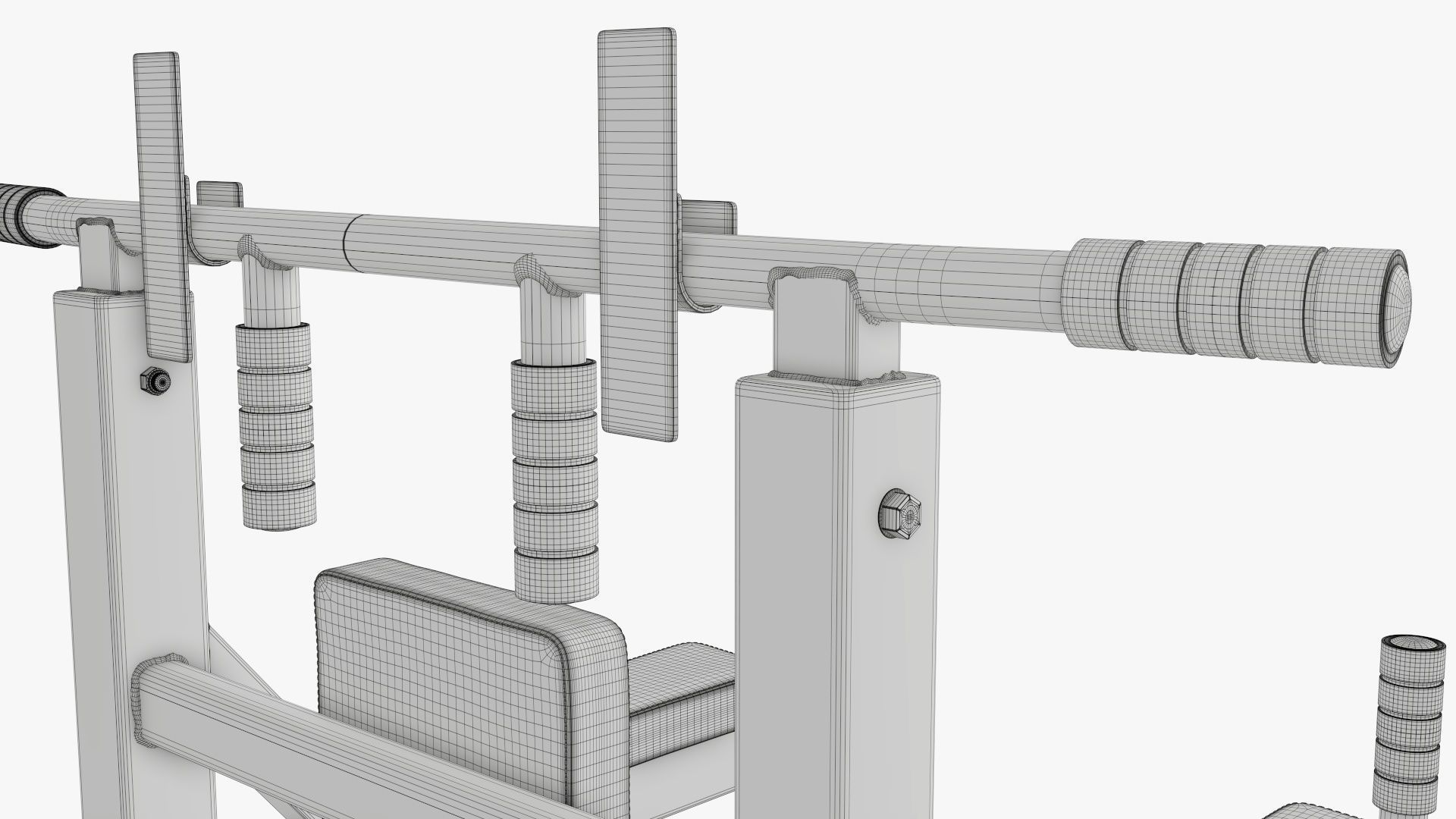 Pull-up bar universal 3D model_10