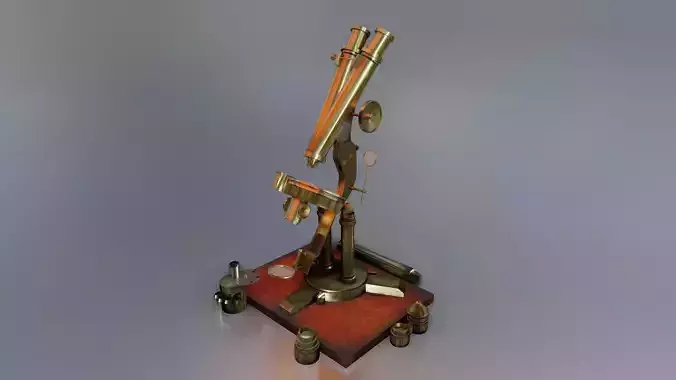 Old British Microscope 3d model