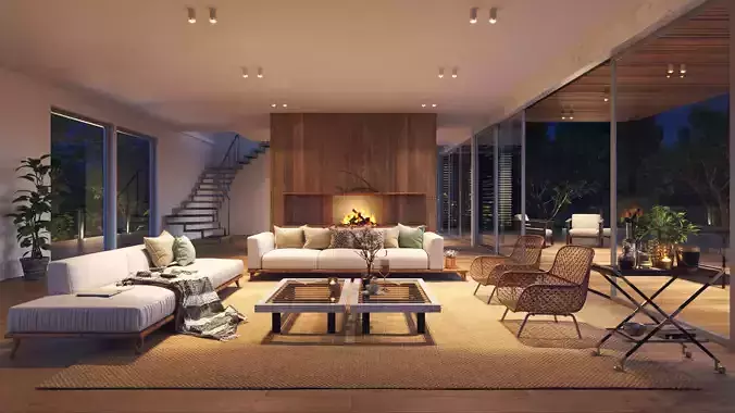 Archinteriors vol 62 - day and night scenes of modern apartments 3D model