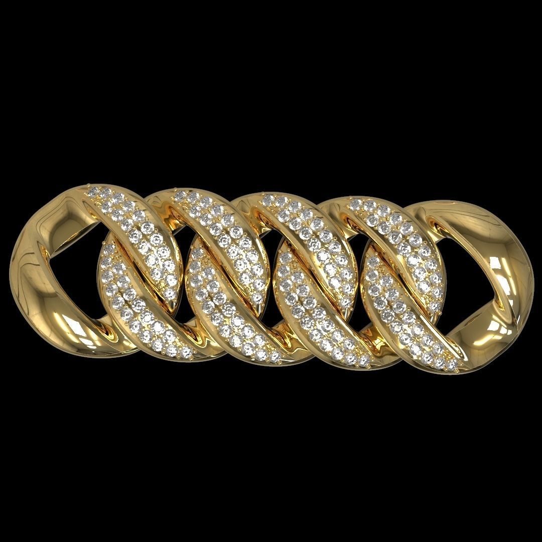 MIAMI CUBAN LINK CHAIN BRACELET OR NECKLACE 3D print model_4