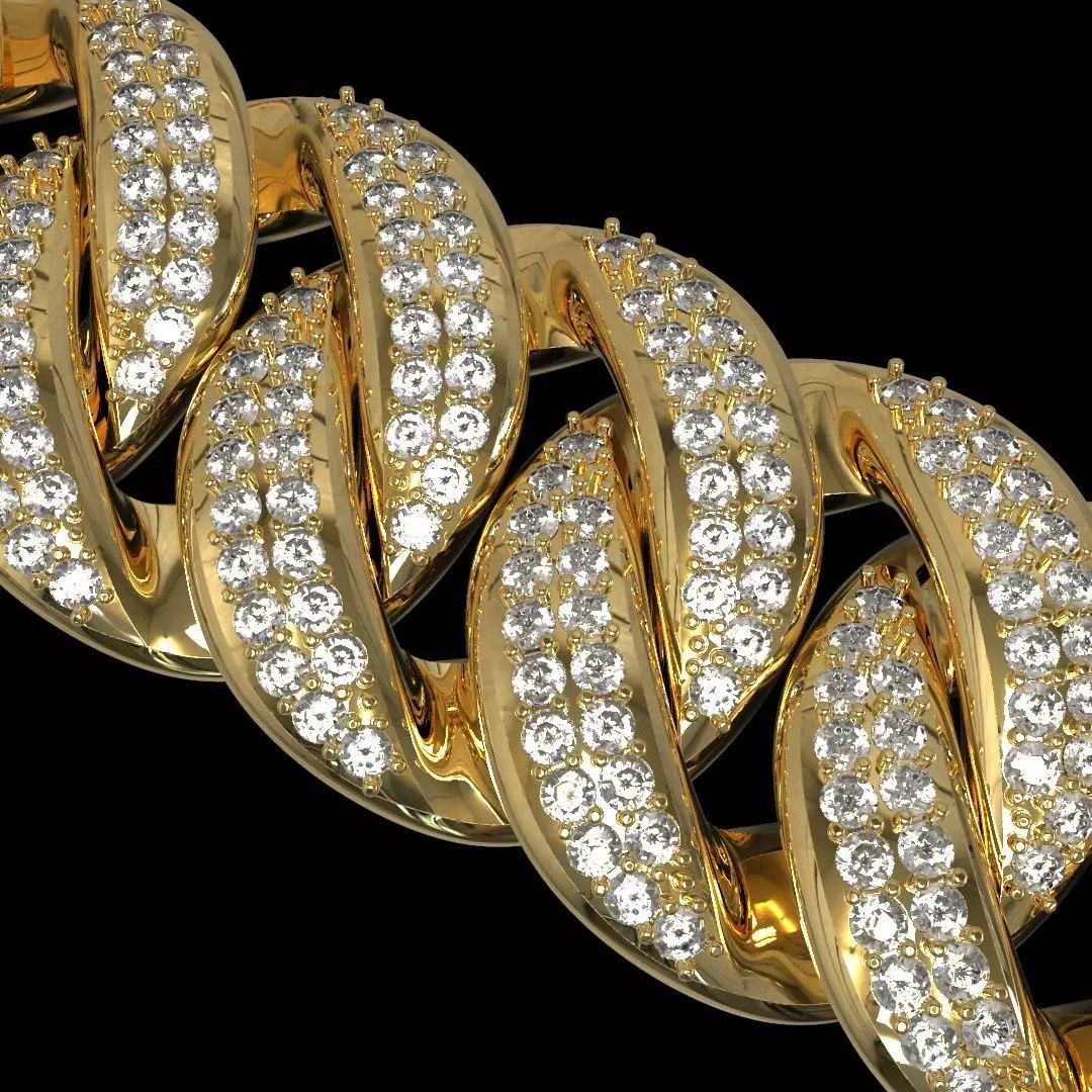 MIAMI CUBAN LINK CHAIN BRACELET OR NECKLACE 3D print model_0