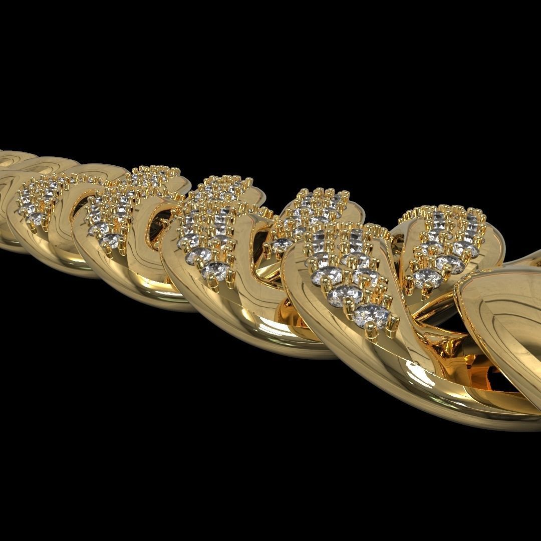 MIAMI CUBAN LINK CHAIN BRACELET OR NECKLACE 3D print model_1