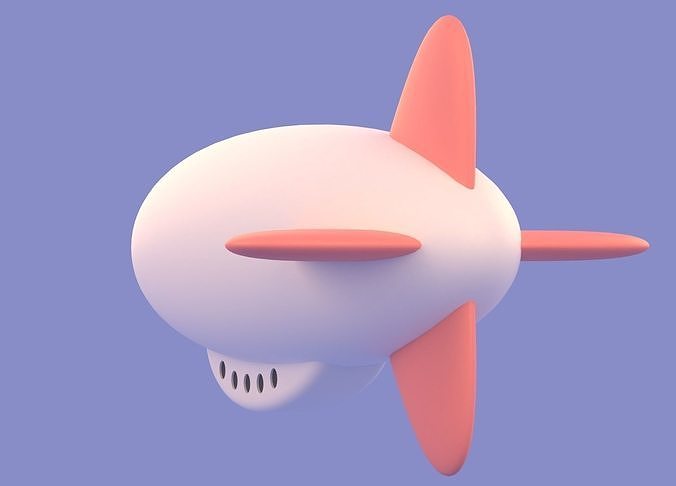 Cartoon Airship  Low-poly 3D model