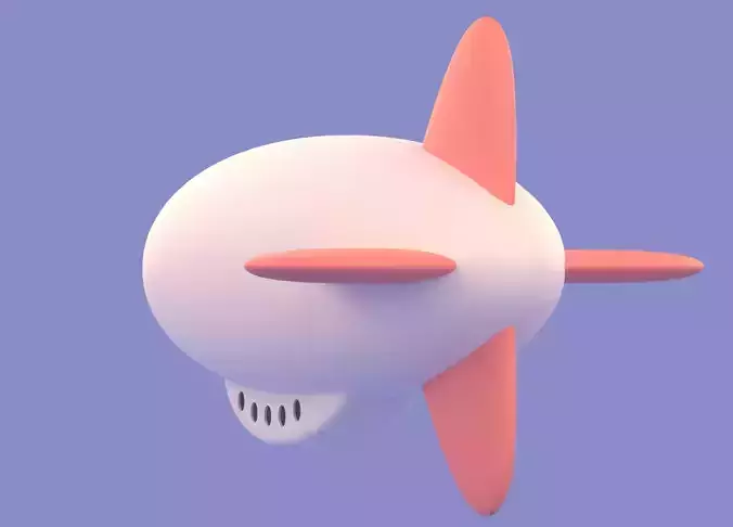 Cartoon Airship  Low-poly 3D model