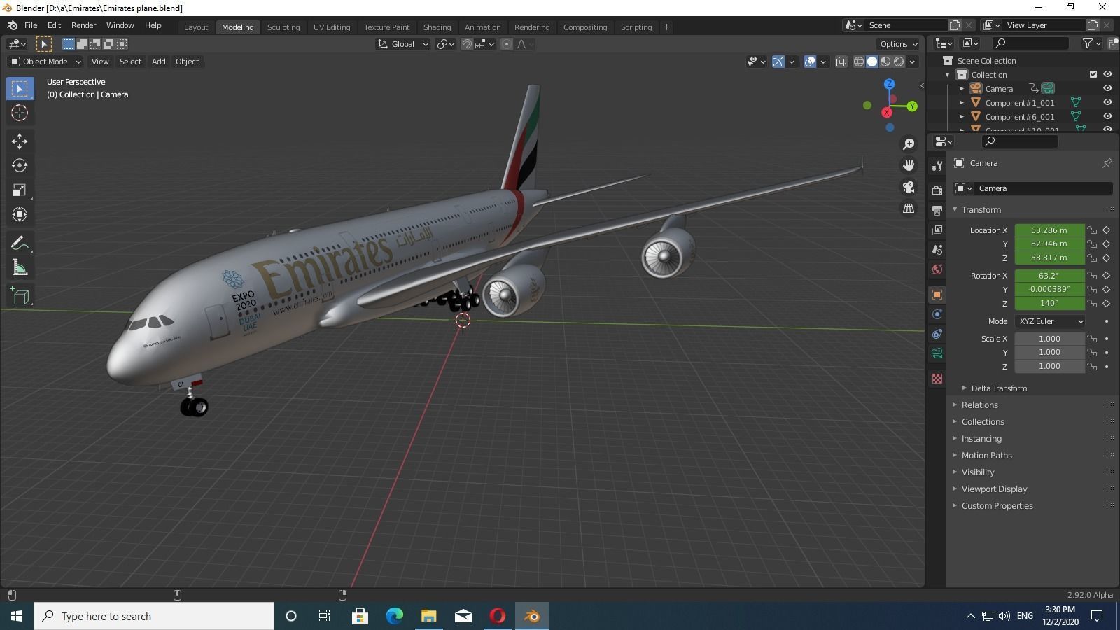 Emirates Plane 3D model_5