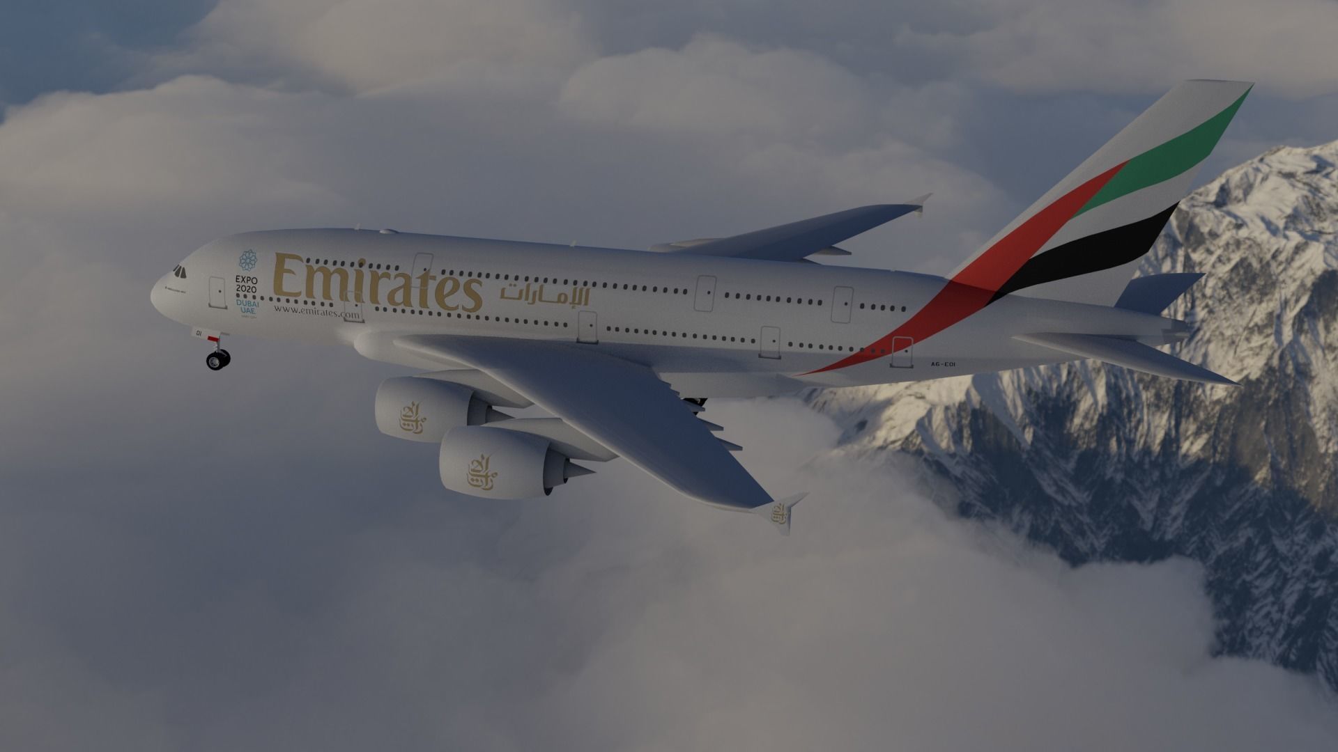 Emirates Plane 3D model_11
